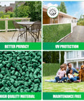 Artificial Ivy Privacy Fence Screen One Piece 240 By 40 Inches UV Resistant Outdoor Hedge displayed in garden settings