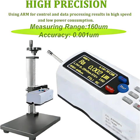 Pro Grade Digital Roughness Tester For Surfaces With LCD Readout And Diamond Probe High Precision 160 Micrometers Metal Parts Finish