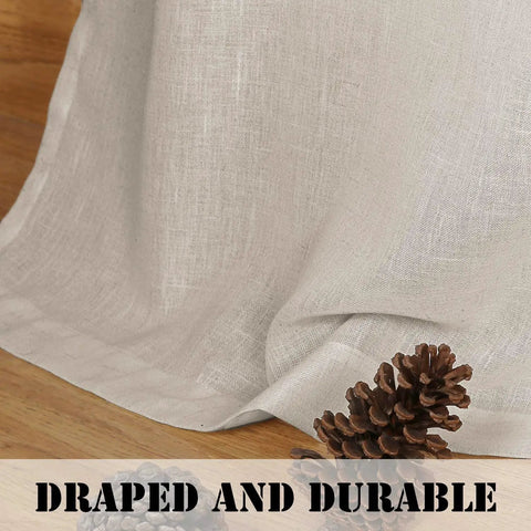 Light Filtering Linen Textured Curtains For Living Room OpenWeave Angora Drapes 2 Pack 52x54 Rod Pocket Privacy Panels close-up