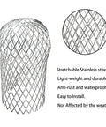 Four Pack Expandable Aluminum Gutter Downspout Guards and Leaf Filter Strainers for Debris Blockage Prevention and Rodent Shield No Fuss Install