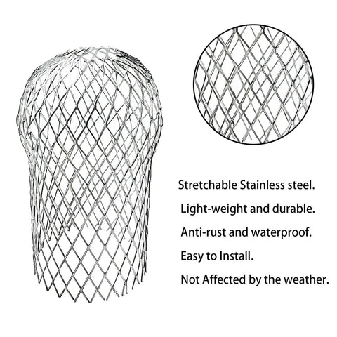 Four Pack Expandable Aluminum Gutter Downspout Guards and Leaf Filter Strainers for Debris Blockage Prevention and Rodent Shield No Fuss Install