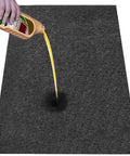 36 By 60 Inch Heavy Duty Garage Mat Oil Spill Absorbent Drip Pan for under car with waterproof backing shown absorbing oil spill