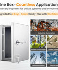 Heavy Duty 304 Stainless Steel Electrical Junction Box IP65 Waterproof Lockable Metal Enclosure For Indoor And Outdoor 14 By 10 By 6 Inch with key.
