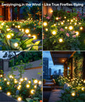 Outdoor Solar Firefly Lights 4 Pack With 32 LEDs Waterproof Pathway Lamps For Yard And Patio Solar Powered Garden Decor