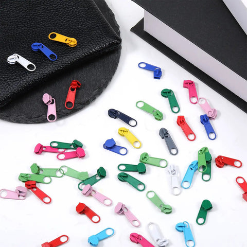 100 Pcs Metal Zipper Slider Replacement Kit Size 3 Universal Zipper Repair 12 Color Options For Clothing Jackets Coats And Backpacks