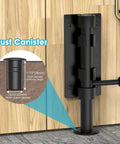 6.3 Inch Beefy Heavy Duty Barrel Bolt Gate Latch In Solid 304 Stainless Steel With Black Finish installed on a wooden door.