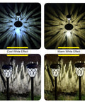10 Pack Solar Outdoor Lights for Garden Pathway and Walkway Driveway Sidewalk and Yard Black with Cool White LED lighting effects
