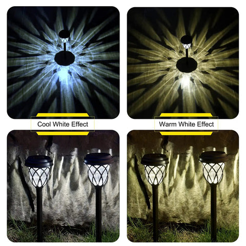 10 Pack Solar Outdoor Lights for Garden Pathway and Walkway Driveway Sidewalk and Yard Black with Cool White LED lighting effects