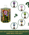Unbox Wicked Ozian Balloons Reveal Toy Set With Surprise Mini Doll Inside Each Balloon Openable Balloons With Hot Air Basket And Accessory For Kids Creative Play And Collectible Fun Styles May Vary. Display of packaging and collectible hot air balloon toys.