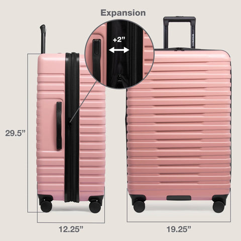U.S. Traveler Boren expandable hardside luggage, rose pink, 30-inch, 8-spinner wheels