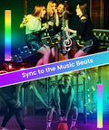 2 Pack RGB Corner Floor Lamps With Smart App Control in a lively dance party scene