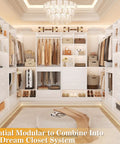Closet System Organizer With 6 Cube Compartments And 3 Drawers Freestanding Wardrobe Module With Shoe Shelf in walk-in closet