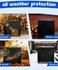 Heavy Duty 4 Foot Firewood Rack Cover Waterproof 600D Outdoor Storage With Zipper And Hook Loop Tape Fits 4 Foot Racks Protects Logs