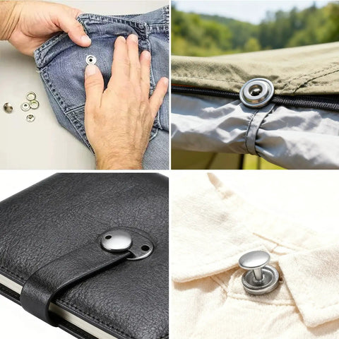 Stainless Steel Snap Button Kit 240 Pieces 60 Sets Heavy Duty Fasteners For Jeans Jackets Bags Leather DIY Craft With Setting Tool