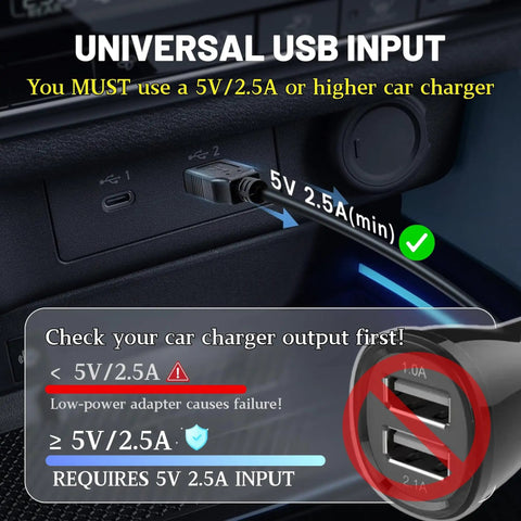 USB C Dash Cam Power Cable 13Ft 4M With 90 Degree USB A 2.0 To Type C Requires 5V 2.5A Input Replacement Power Supply detail