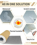 Badass PEF Foam Insulation Roll With Thick Aluminum Coating Peel And Stick Backing 13 By 78 Inch Heat Blocker Tape waterproof insulation details.