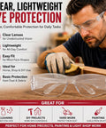 Bulk Six Pack Clear Lens Safety Glasses ANSI Z87 1 certified, lightweight, protecting eyes from dust during DIY tasks.