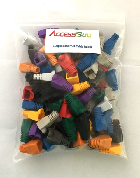RJ45 Ethernet Cable Boots Kit With Mixed Color Options strain relief plug covers pack of 100 for 5.5-6.5mm cables