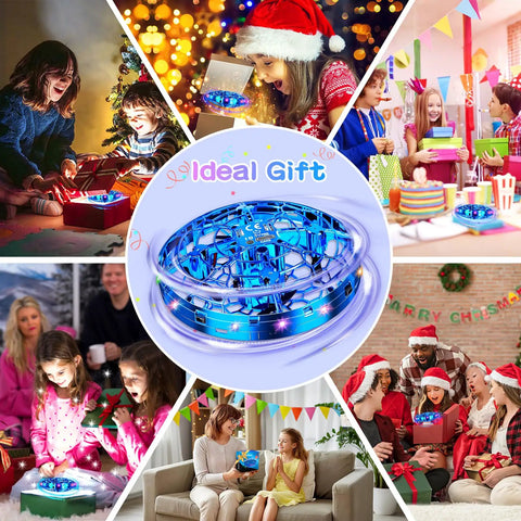 Kids Drone For Indoor And Outdoor Fun 2026 Upgrade With LED Lights shown as ideal gift in various holiday settings