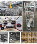 Industrial setup using Six Pack 4040 Inside Corner Brackets Gusset For Aluminum Extrusion Silver L Shaped Connectors With 8mm Slot