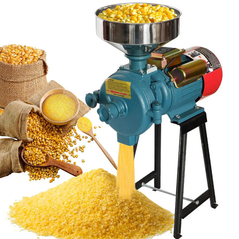 Beast 3000W Electric Dry Grain Mill Grinder, 110V Workhorse With 150mm Disc grinding corn into meal