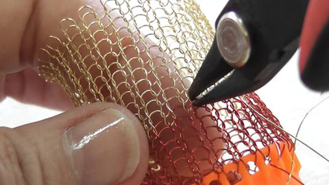 Close-up of wire mesh loom from Go To Jewelry Making Kit For Beginners With A 7 Piece Wire Mesh Loom Set And Draw Plate Ergonomic Crochet Looms