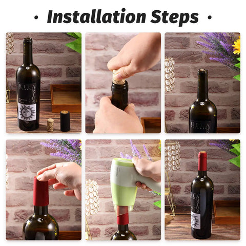 Top Shelf Setup Featuring 120 Natural Wine Bottle Corks Paired With 120 Heat Shrink Capsule Seals installation steps for DIY crafts.
