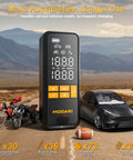 Cordless Tire Inflator Portable Air Compressor With Auto Shut Off And Gauge 160 PSI in desert with vehicles and sports items