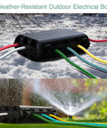 Rugged Weatherproof Outdoor Electrical Box With 9 Cable Entry Ports IP54 Waterproof Cord Cover for Power Strips and Outlets
