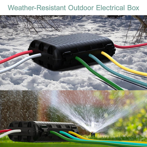 Rugged Weatherproof Outdoor Electrical Box With 9 Cable Entry Ports IP54 Waterproof Cord Cover for Power Strips and Outlets