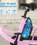 16 Inch Electric Tricycle for Teens, 250W 3 Wheel Bike with Lightweight 6061 Aluminum Frame, low step-through design, battery detail