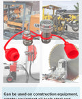 Hydraulic quick-connect tractor couplers, 1/2 inch NPT, ISO 5675 ball-pioneer, with dust caps, 2 sets