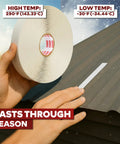 White Butyl Sealant Tape One Half Inch By Thirty Feet Mess Free Waterproof Auto Sealant For RV Windows And Roofs EPDM Patch Putty applied on roof.