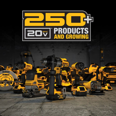 Heavy Duty Brushless Cordless Ratchet 1/2 Inch Drive 20V Max Tool With Smooth Shifting Action And Built In Led Work Light Tough Glass Nylon Build displayed with other yellow tools.