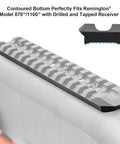 Made in USA 870 Picatinny Rail Mount for Shotguns, low profile see-through design on Remington 870 receiver