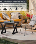Outdoor scene with coffee table using Beefy 16 Inch Metal Table Legs Set Of 2 In Black for DIY projects