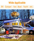 Top Shelf Eight Pack Of 12 Volt LED Puck Lights For Recessed Camper Van Install Smooth Dimming Warm White Downlights With Crisp CRI 93 Output displayed on RV external settings.