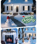 Outdoor Icicle Lights With Clips 20 Ft 100 LED Twinkling White Christmas String Lights 20 Tubes lit on a snowy house