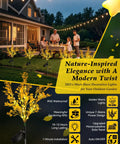 Outdoor Solar Garden Lights 4 Pack Dusk To Dawn Golden Flower Stakes With IP65 Waterproof Bigger Solar Panel garden decor