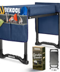 Upgraded Garden Kneeler And Seat With 9.8 Inch Wide And 3 Inch Thick Kneeling Pad, Heavy Duty Stool With 2 Large Tool Bags, Blue