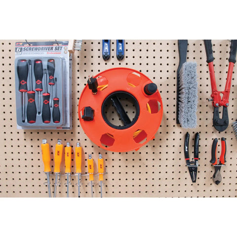 Heavy Duty 11 Inch Cord Reel With 150 Foot Capacity For Extension Cords, Rugged Orange Reel With Impact Resistant Housing