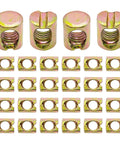 24Pcs M8x14mm Barrel Nuts Cross Dowels Slotted Nuts Hardware Replacement Kit For Bunk Beds Headboards Chairs And Furniture Zinc Alloy Metric M8 Barrel Nuts With 11.6mm Outer Diameter And 14.3mm Length displayed in multiple rows