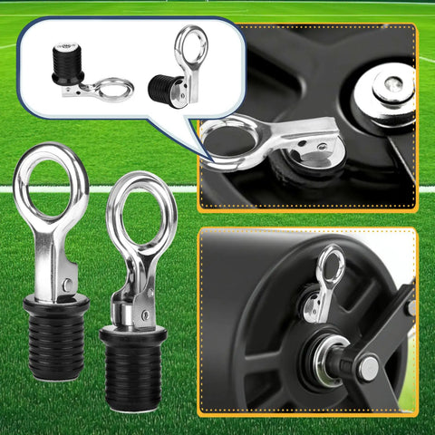 Two Pack Stainless Steel Lawn Roller Drain Plugs For Easy Filling And Draining Fits One And A Quarter Inch Openings