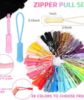 Easy Fix Zipper Repair Kit With 373 Pieces Including Colorful Sliders Replacement Zipper Pulls Shows 28 Colors and Sizes