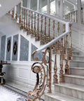 Pro Level Zero Hassle 0 To 270 Adjustable Angle Deck Banister Columns Bulk Pack Heavy Duty staircase railing with ornate design.