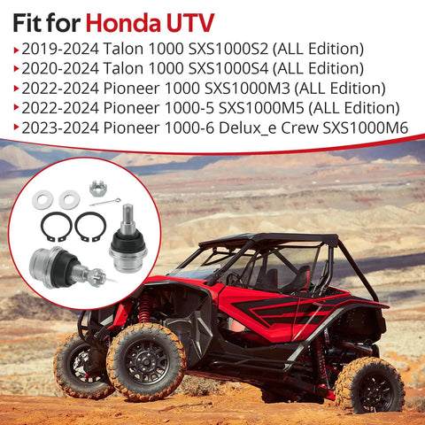 Heavy Duty Ball Joints For Talon 1000 And Pioneer 1000 UTVs 2019 2024 Compatible SXS1000 M3 M5 M6 All Editions Bolt On Front And Rear Replacement Kit Set, silver joint parts and hardware