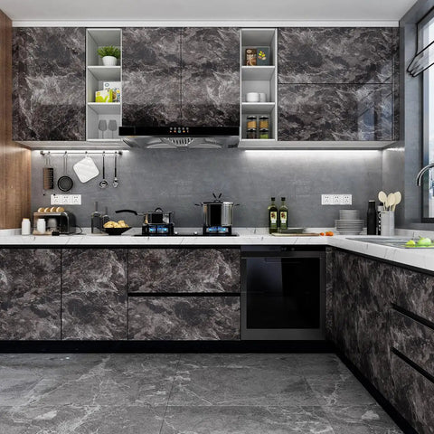 Black Brown Marble Peel And Stick Contact Paper For Kitchen Counters And Furniture Self Adhesive Vinyl Wrap 24x200 Inch