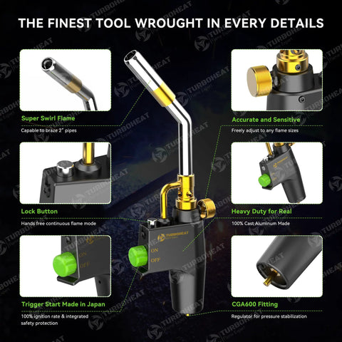 Heavy Duty Torch Kit With Auto Igniter, Ready To Use For Welding, Soldering, And Brazing, Includes MAPP Gas Cylinder