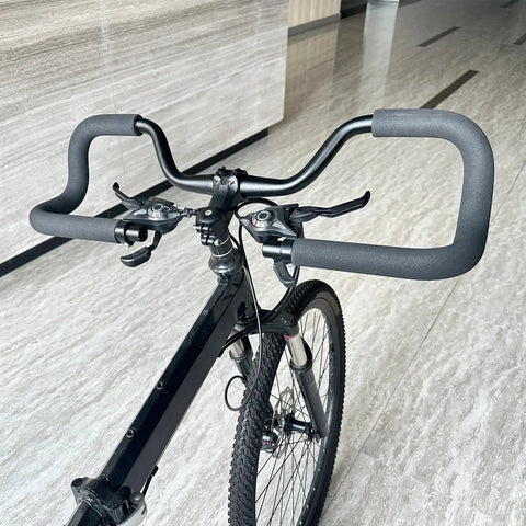Butterfly Style Aluminum Alloy Handlebar Wide Three Dimensional Rest Bar For Trekking Mountain And Road Bikes With Sponge Cover 31.8mm Clamp And 620mm Length