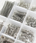 Stainless Steel Compression Springs Assortment Kit With 240 Pieces In 15 Different Sizes, 16 Pieces Per Size, Each In Its Own Box